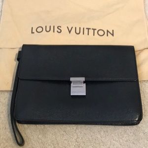 LV Epi Black Leather Clutch